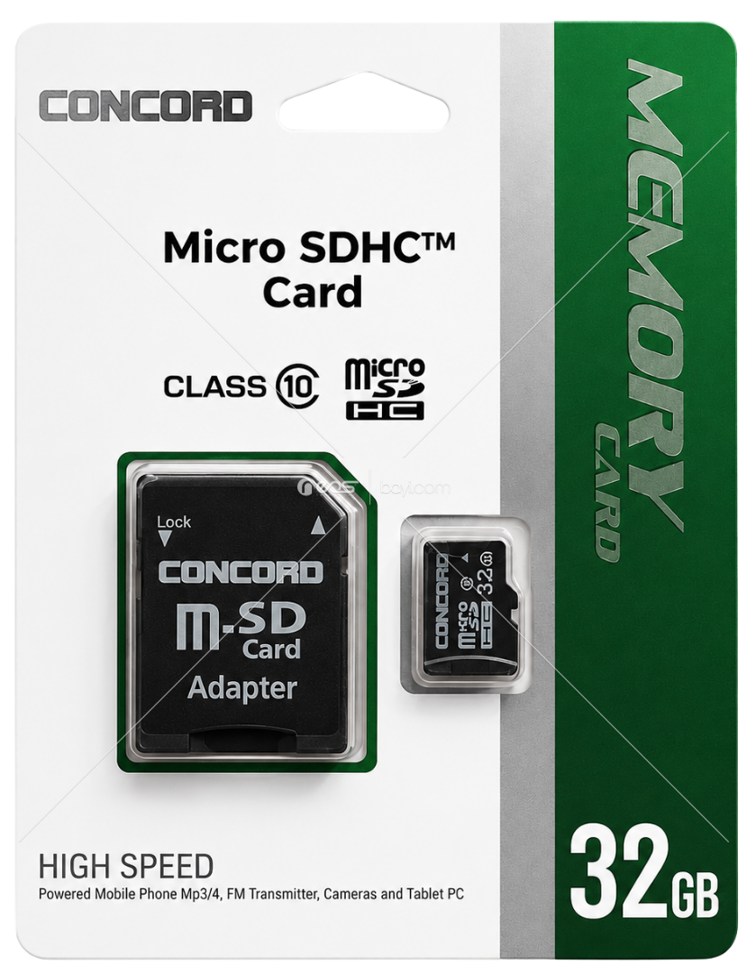 CONCORD 32GB microSDHC Hafıza Kartı Class 10 Yüksek Hızlı SD Adaptörlü