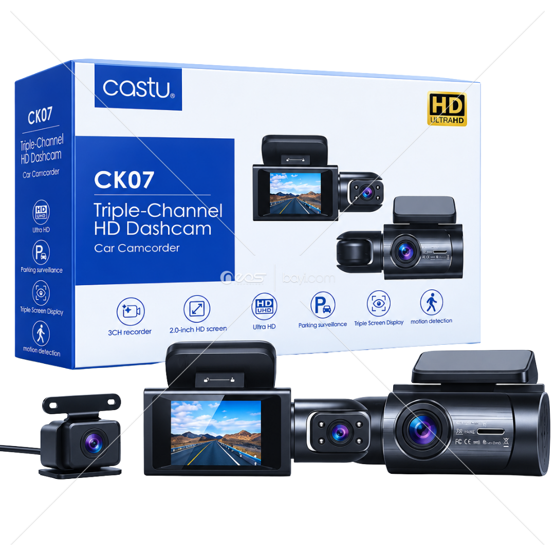 COSTU CK07 3 Kanallı Full HD 1080P Araç İçi Kamera – Gece Görüşlü, Park Modlu ve Hareket Algılamalı DVR