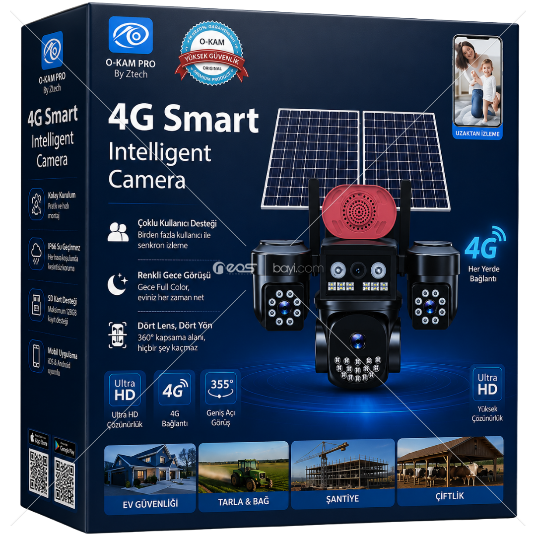 O-KAM 331 PREMIUM 4LENS 3MP 4G ALERT PTZ CAMERA