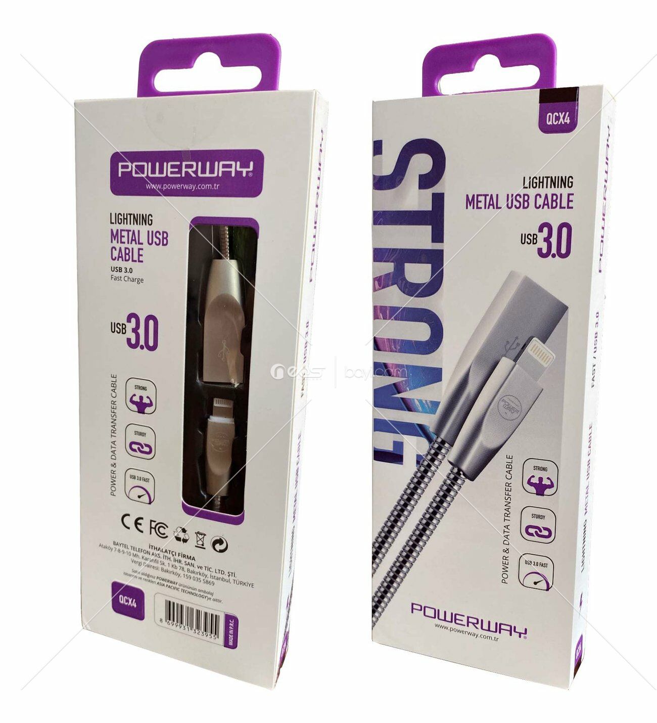 Powerway QCX4 Qcx4 Usb 3.0 İphone Metal Kablo